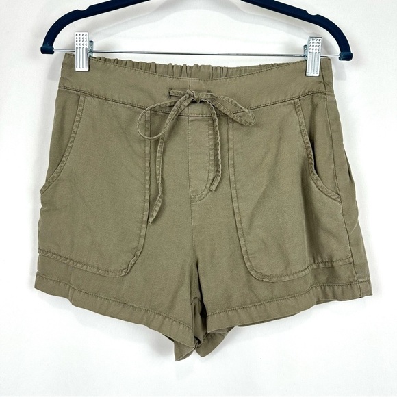 Oat New York Pants - OAT Women's Sz XS 100% Lyocell Drawstring High-Waisted Casual Shorts Olive Green